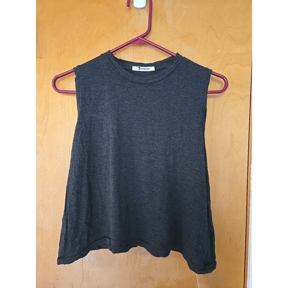 T by Alexander Wang Black Modal/Silk Scoop Neck Tank Medium *Sample*